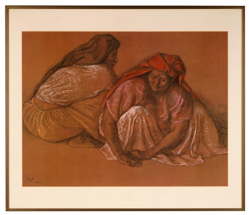 Appraisal: FRANCISCO ZUNIGA - TWO WOMENl lithograph signed and dated lower