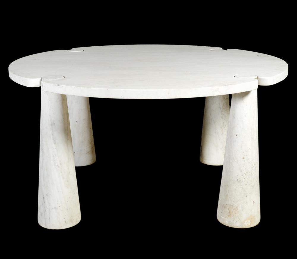 Appraisal: ANGELO MANGIAROTTI ROUND MARBLE 'EROS' TABLEAngelo Mangiarotti Italy - 'Eros'