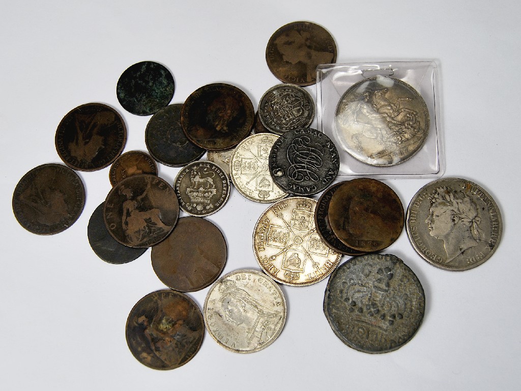 Appraisal: Various th and th century silver and copper coins including