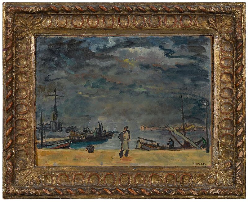 Appraisal: Adolfo Levier Italian - Figure on a Quay signed lower