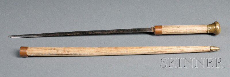 Appraisal: Japanese Sword Cane th century the -in blade mounted on