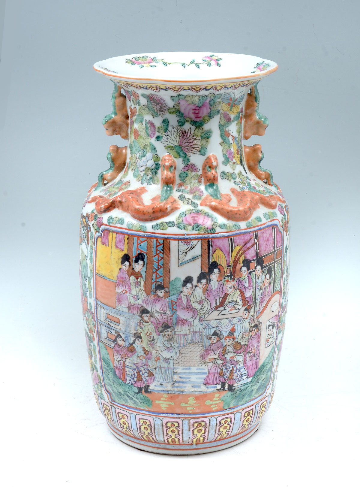 Appraisal: CHINESE FAMILLE ROSE VASE Chinese Famille Rose vase having figural