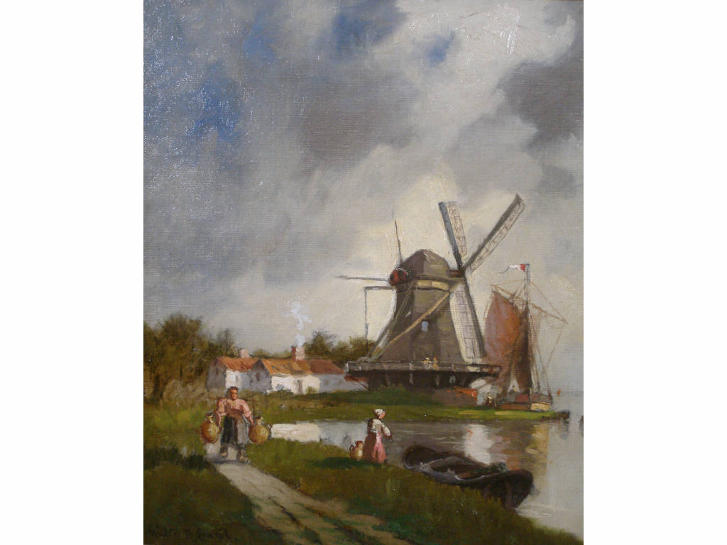 Appraisal: Walter Lansil MA - Old Mill Dordrecht oil on canvas