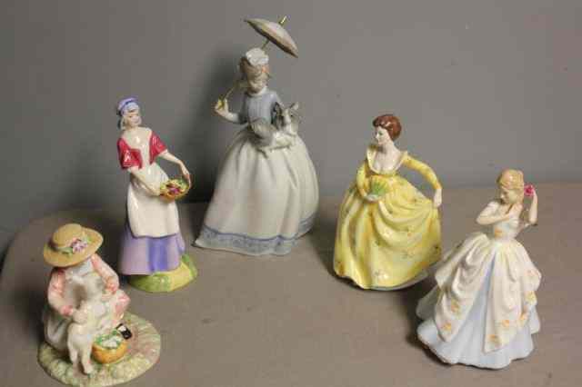 Appraisal: Porcelain Figures Inc Doulton Coalport LladroIncludes Making friends Laura Dawn