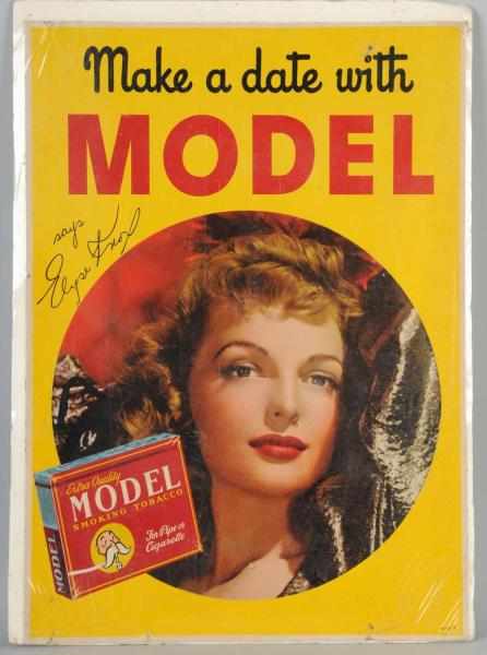 Appraisal: Cardboard Model Smoking Tobacco Poster Description Featuring Alyse Knox A