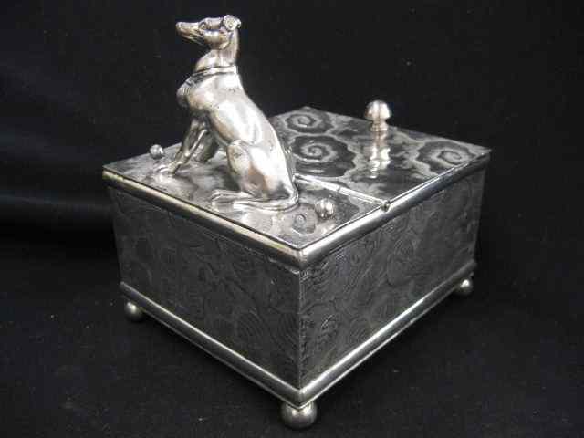 Appraisal: Victorian Silverplate Humidor with Dogon top by Derby ''