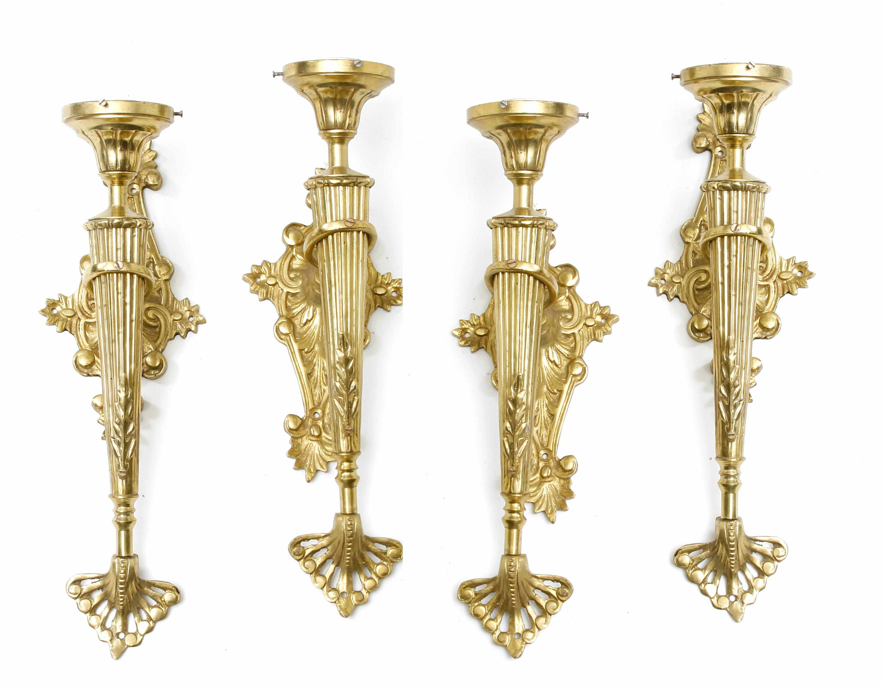 Appraisal: A set of four Belle Epoque style gilt bronze wall