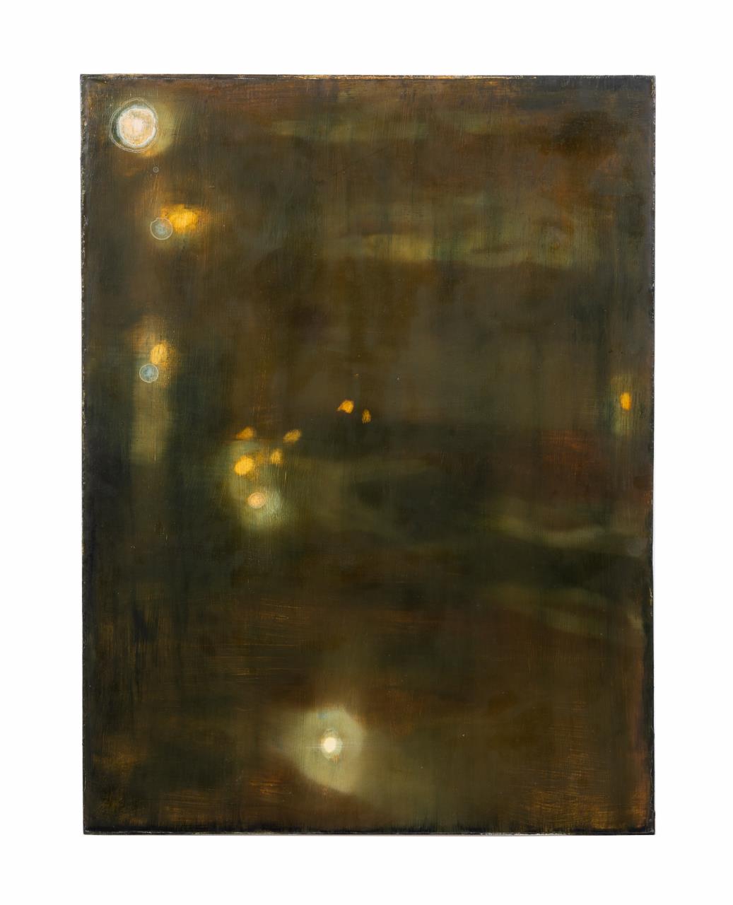 Appraisal: KATHERINE TAYLOR LIGHTS ENCAUSTIC OIL ON BOARD Katherine Taylor American