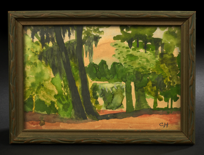 Appraisal: Charles Hutson American Louisiana - The Slanting Trees watercolor sight