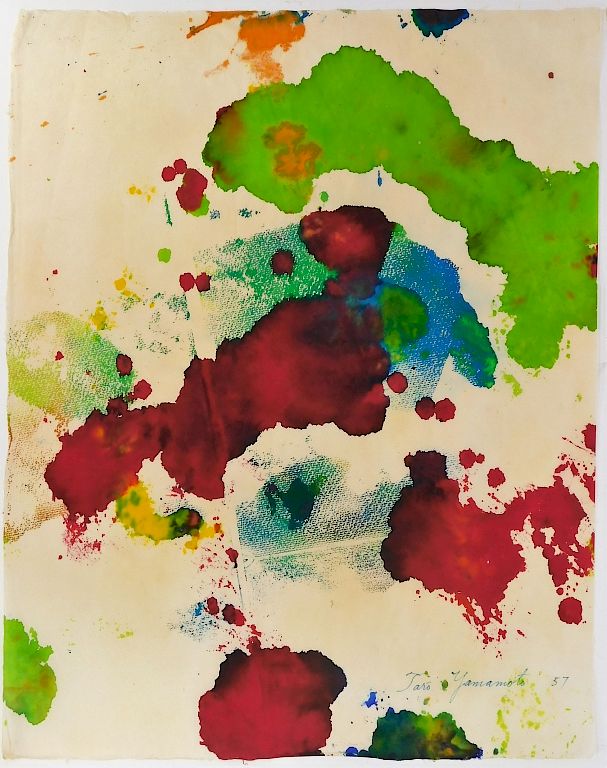 Appraisal: Taro Yamamoto Abstract Expressionist WC Painting Taro Yamamoto California Connecticut