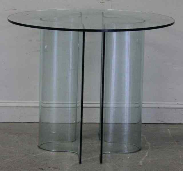 Appraisal: Glass Piece End Table From a Manhasset Long Island home