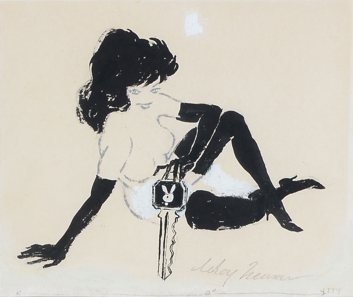 Appraisal: NEIMAN LeRoy American - Femlin with the Playboy Key Watercolor