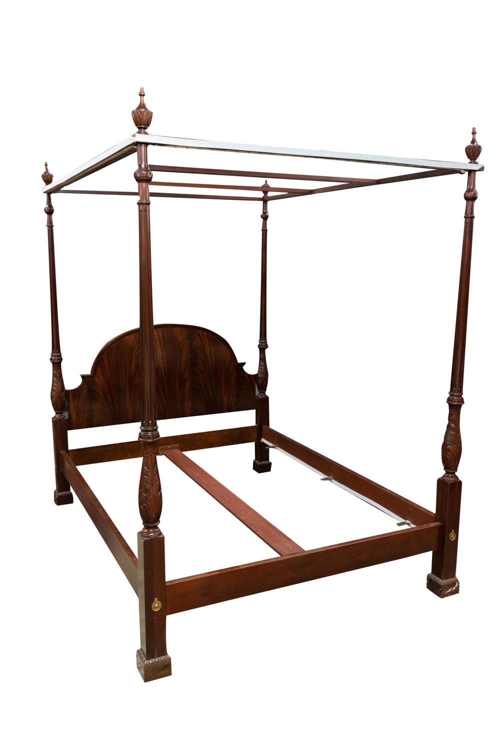 Appraisal: BAKER MAHOGANY FOUR POSTER BEDCondition with some separation on foot