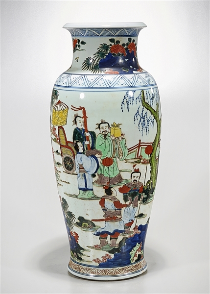 Appraisal: Chinese enameled porcelain vase depicting figures in a landscape setting