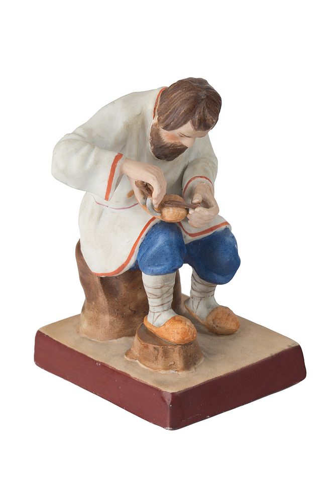 Appraisal: A RUSSIAN PORCELAIN FIGURE OF A BAST SHOE MAKER GARDNER