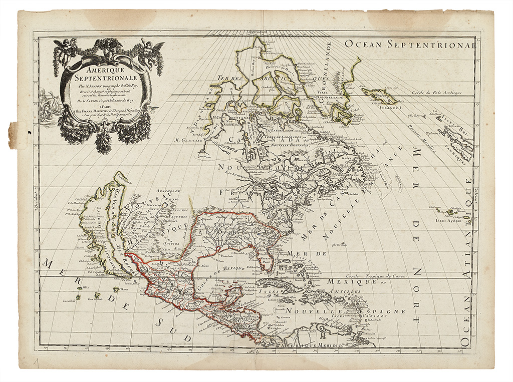 Appraisal: SANSON GUILLAUME Amerique Septentrionale par N Sanson Geographe Ordre du