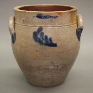 Appraisal: Clark Fox Athens stoneware crock A mid th century stoneware