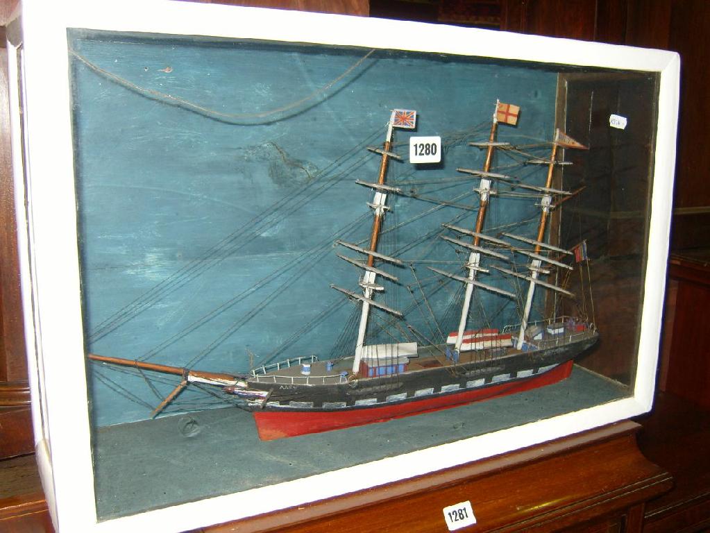 Appraisal: A sailing ship with painted decoration and rigging in display