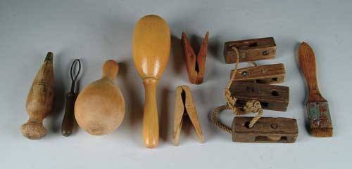 Appraisal: GROUP OF SHAKER STYLE WOODWARE ITEMS Including two - clothespins