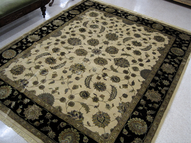 Appraisal: FINE ORIENTAL SILK AND WOOL CARPET hand knotted in a