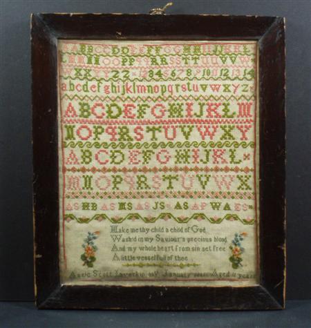 Appraisal: A Victorian sampler By Annie Scott Inverkip th January Aged