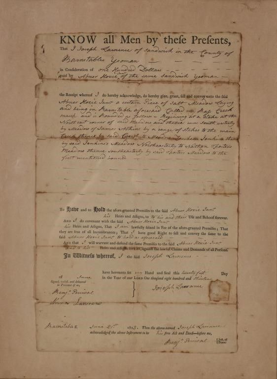 Appraisal: Document for the sale of a piece of land in