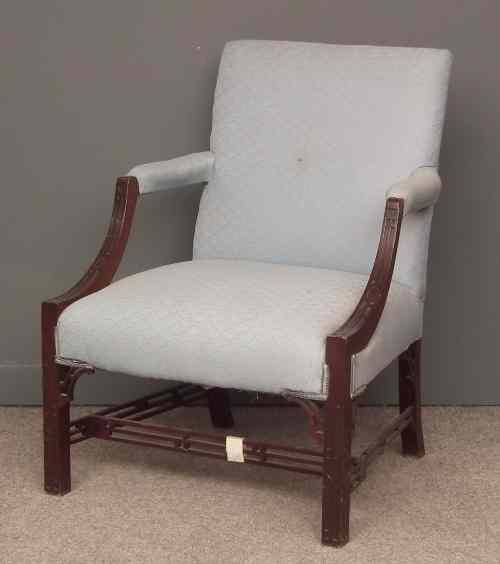 Appraisal: A mahogany ''Gainsborough'' armchair of th Century design with blind