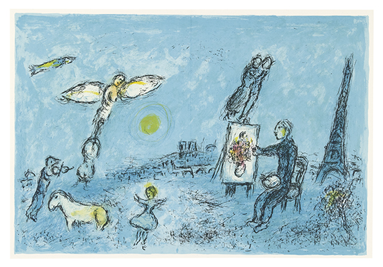 Appraisal: MARC CHAGALL Two color lithographs Derri re le Miroir--Double Page