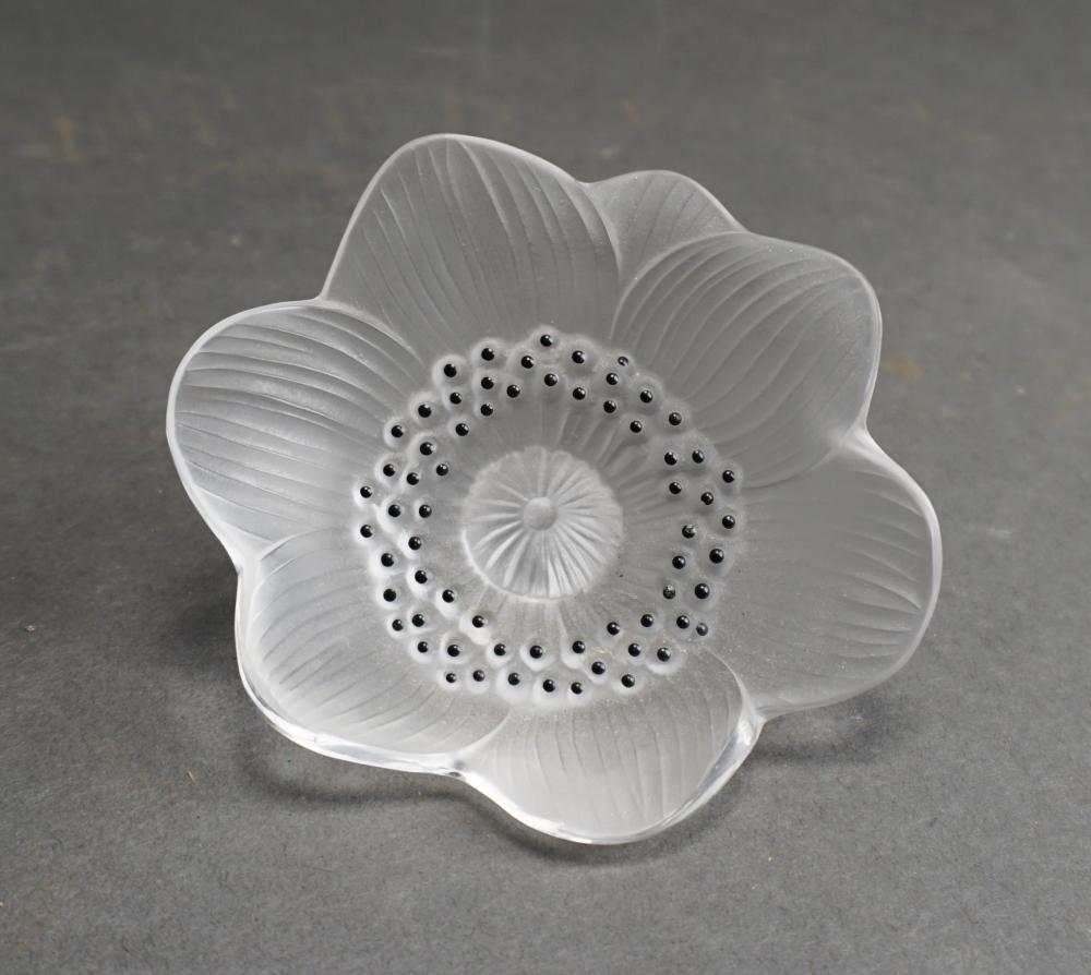 Appraisal: Lalique Glass Poppy Flower L in cm