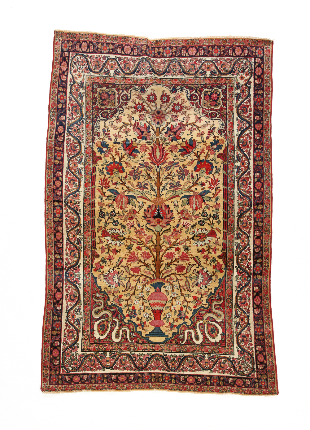 Appraisal: PERSIAN LAVAR KIRMAN RUG Ca Tree of Life design in