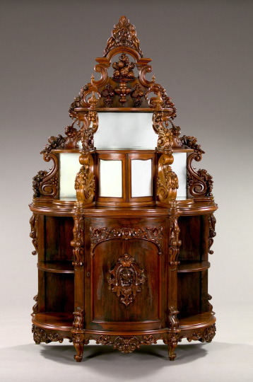 Appraisal: Impressive American Rococo Revival Rosewood Parlor Etagere third quarter th