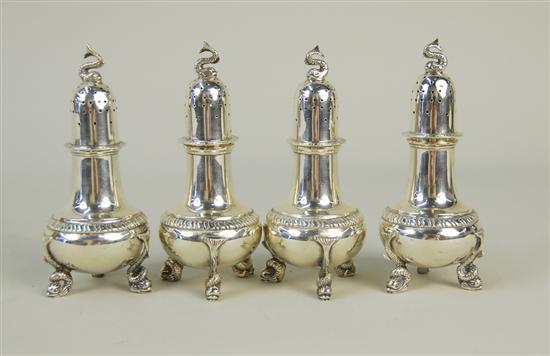 Appraisal: SET OF FOUR AMERICAN SILVER PEPPER SHAKERS Tuttle makers each