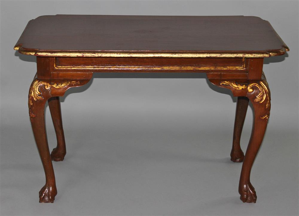 Appraisal: CHINESE QUEEN ANNE STYLE TABLE MODERN with incurved corners and