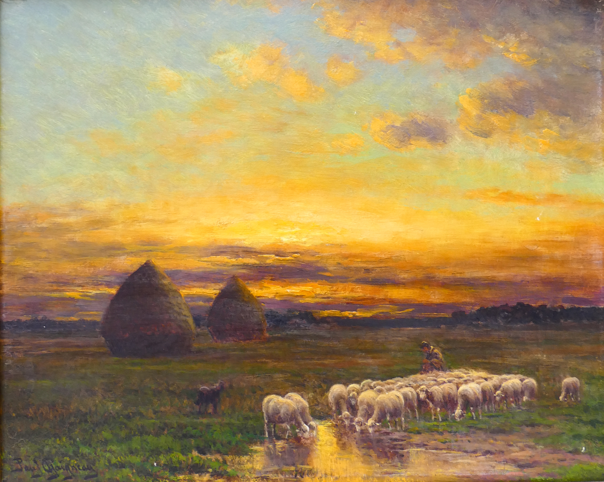 Appraisal: Paul Chaigneau - France 'Soleil Couchant Sunset ' Oil on