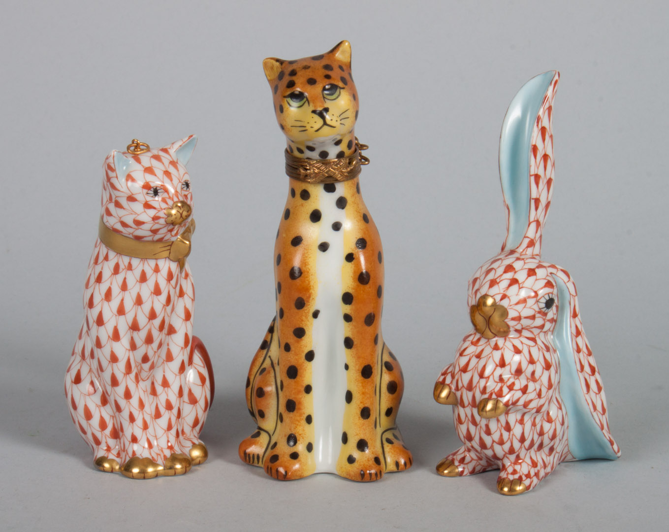 Appraisal: Three Herend and Limoges porcelain animals cat and bunny in