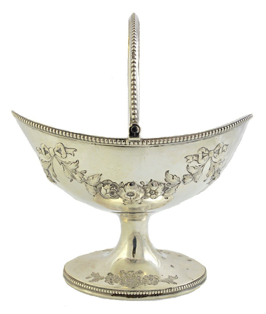 Appraisal: A Victorian silver cream pail of Adam style oval form