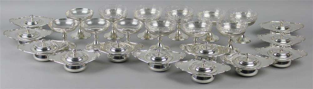 Appraisal: SET OF WOODSIDE STERLING CO SILVER POTS DE CREME AND