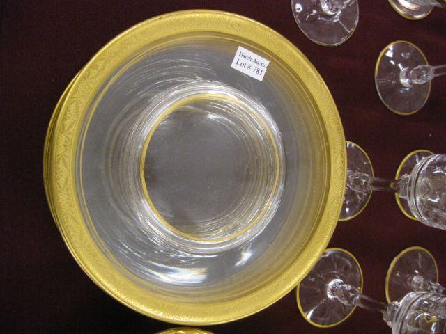 Appraisal: Set of Gold Band Crystal Salad Plates