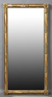 Appraisal: American Gilt and Gesso Landscape Mirror th c the frame