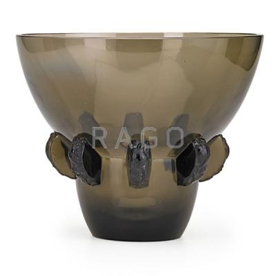 Appraisal: LALIQUE Carthage vase deep topaz glass Condition Report