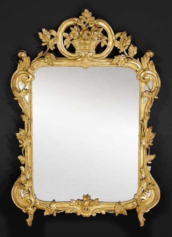 Appraisal: MIRROR Louis XV France circa Pierced finely carved and gilt