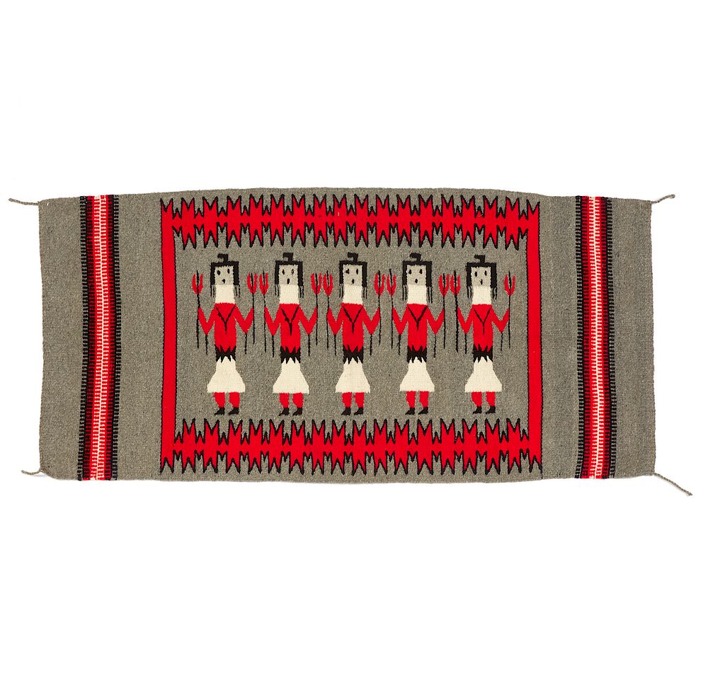 Appraisal: Navajo Yei Rug Navajo Yei rug having red and white