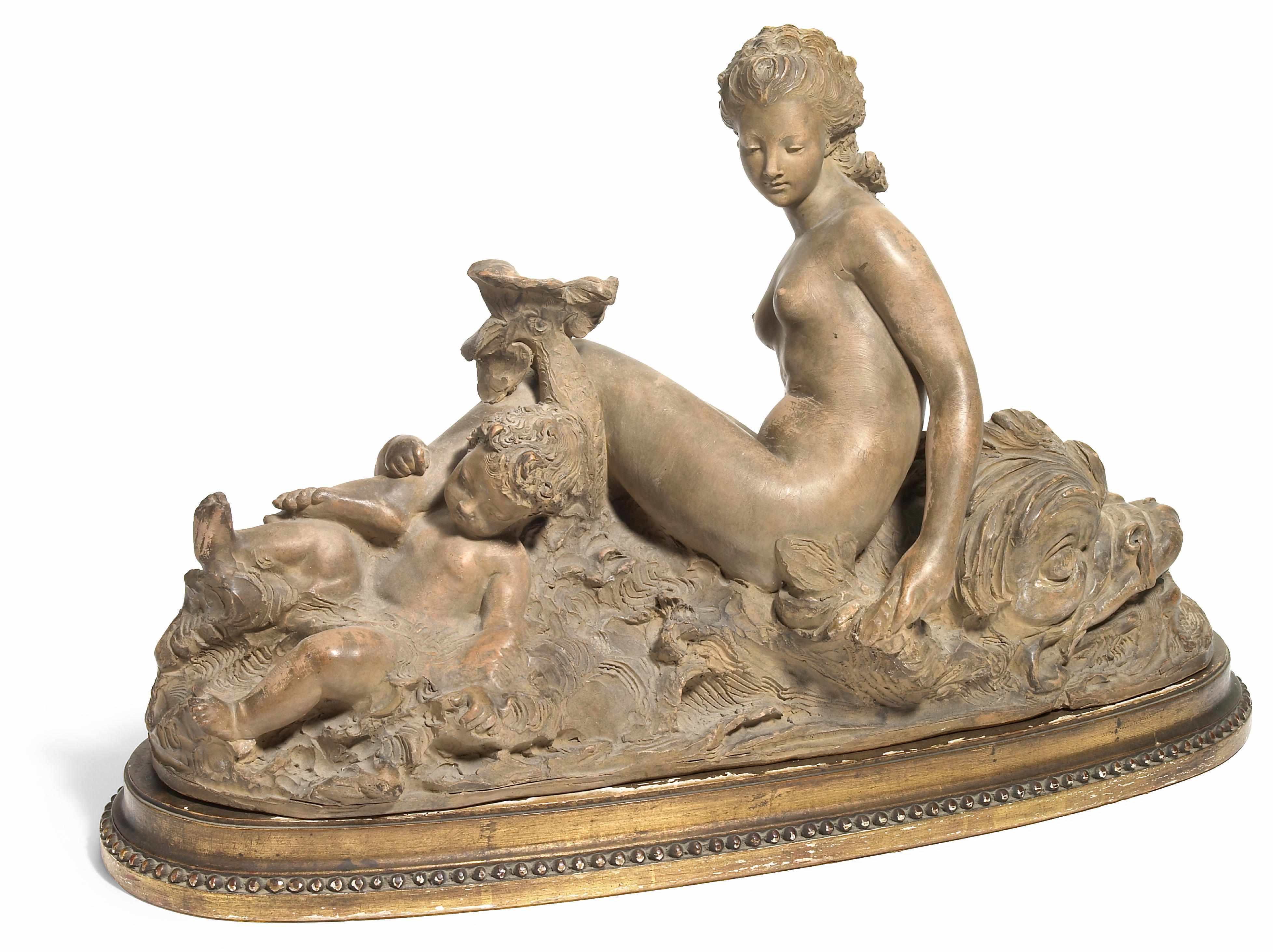 Appraisal: A Continental terracotta figural group of Venus and Cupid early