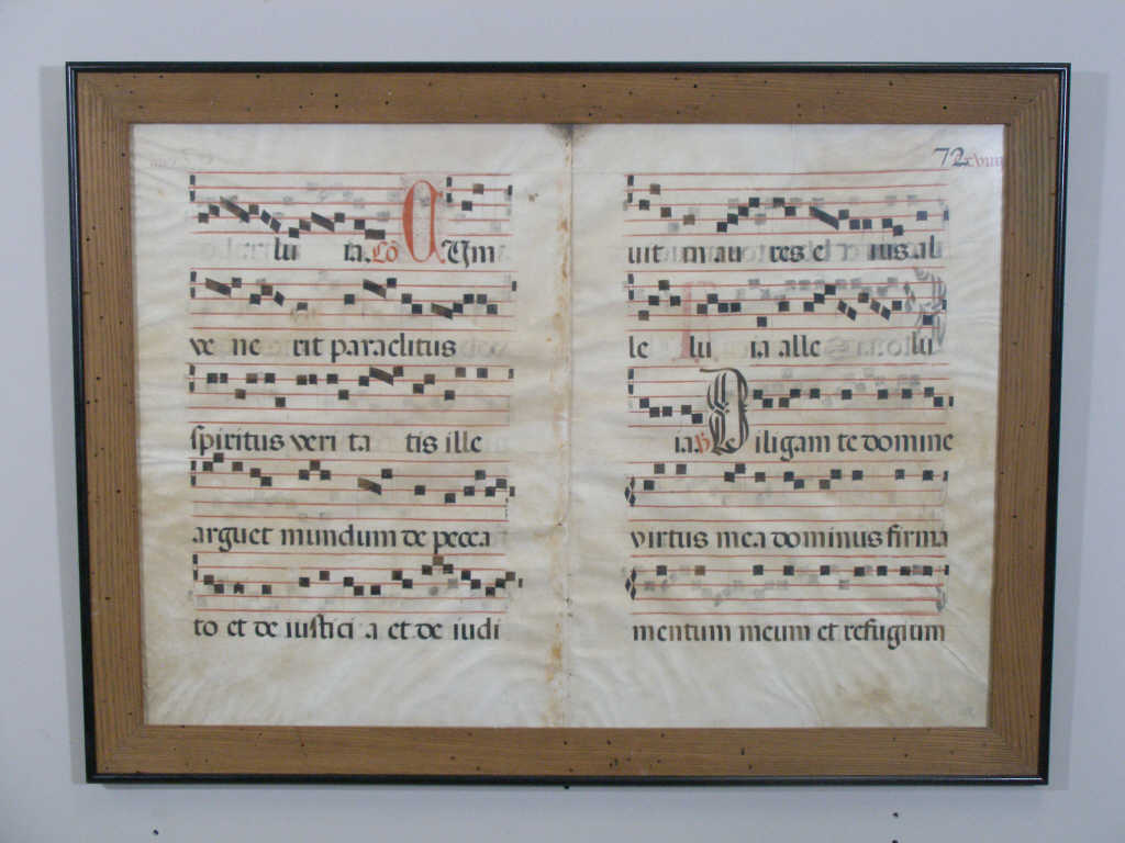 Appraisal: Late Medieval Folio Antiphonary Sheet Music sight size w x