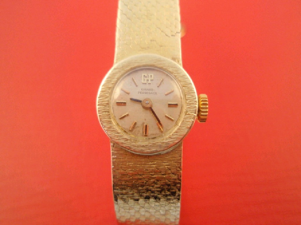 Appraisal: A ladies Girard Perregaux bracelet wristwatch cased stamped K