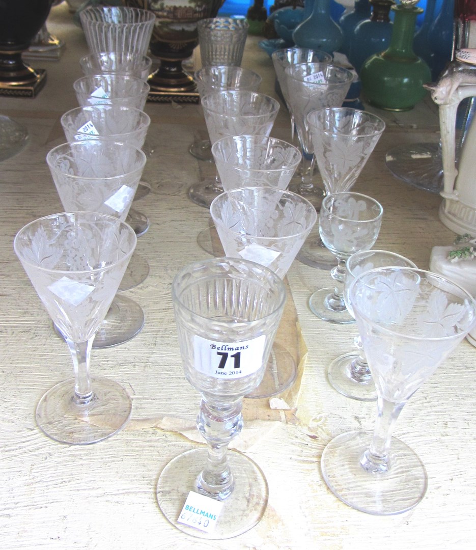 Appraisal: A group of glass of various dates comprising thirteen wine