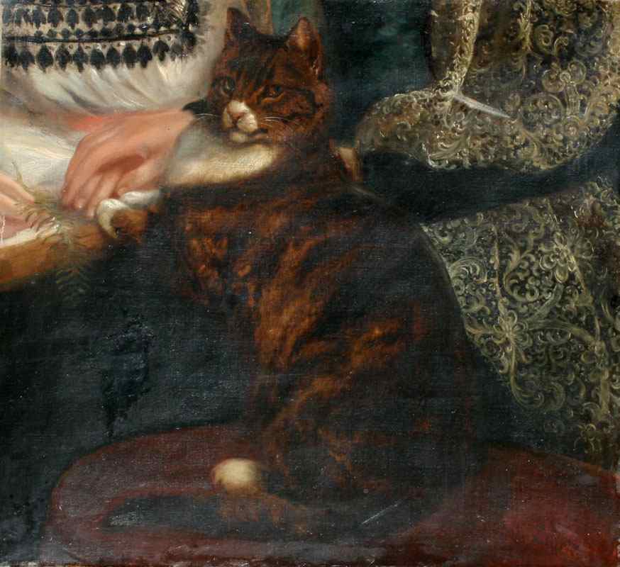 Appraisal: TH C OIL CANVAS J CARTER OF A CAT SITTING