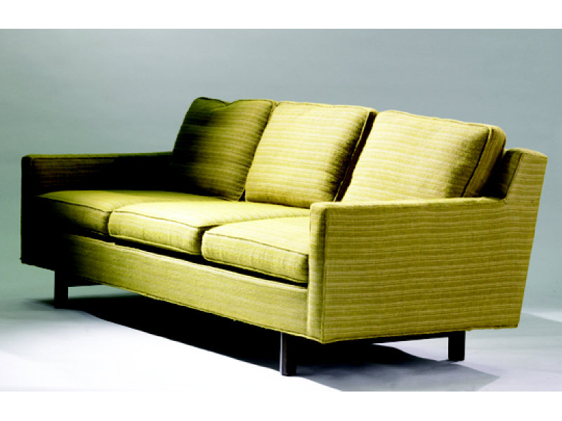 Appraisal: DUNBAR BERNE INDIANA Green upholstered sofa having tapering wood legs