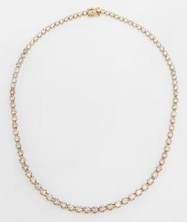 Appraisal: K Yellow Gold Diamond Tennis Necklace each of t K