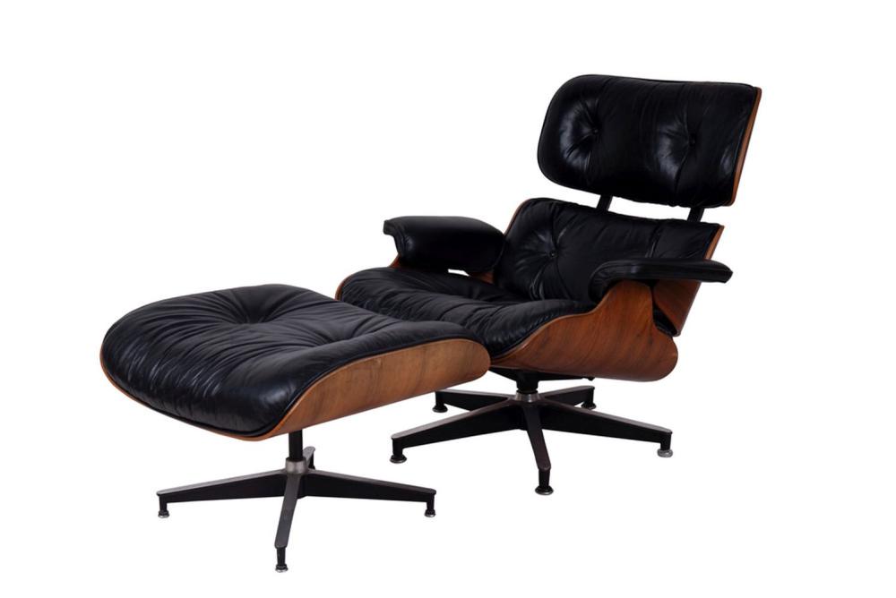 Appraisal: CHARLES RAY EAMES LOUNGE CHAIR AND OTTOMANmodel and Condition both